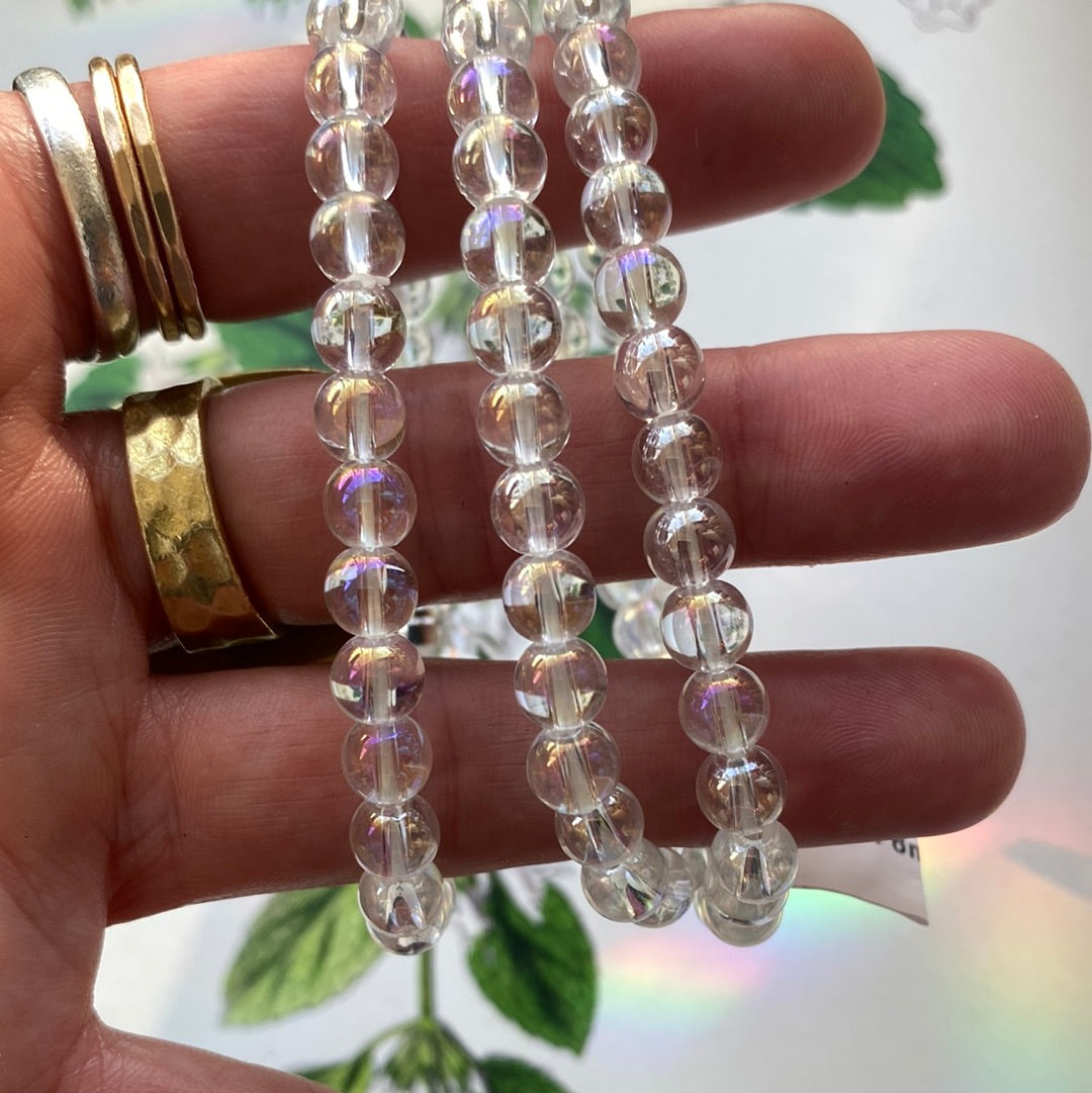 Angel Aura Quartz Stretch Bracelet 6mm - Moon Room Shop and Wellness