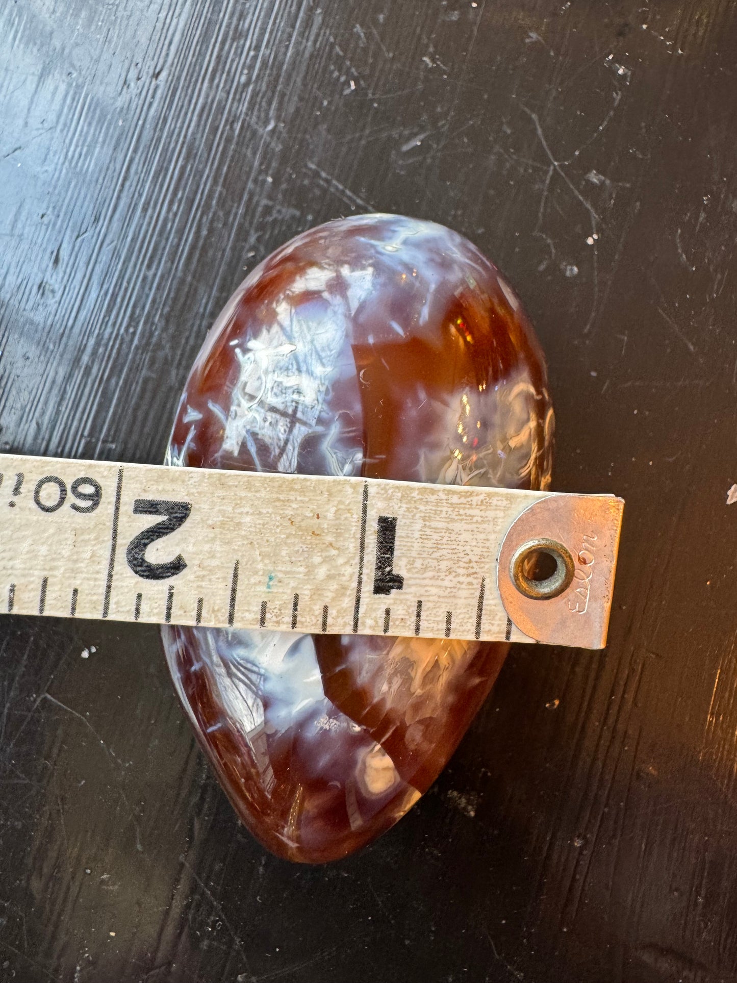 Carnelian Orca Agate Palm Stone 257 g - Madagascar - Moon Room Shop and Wellness