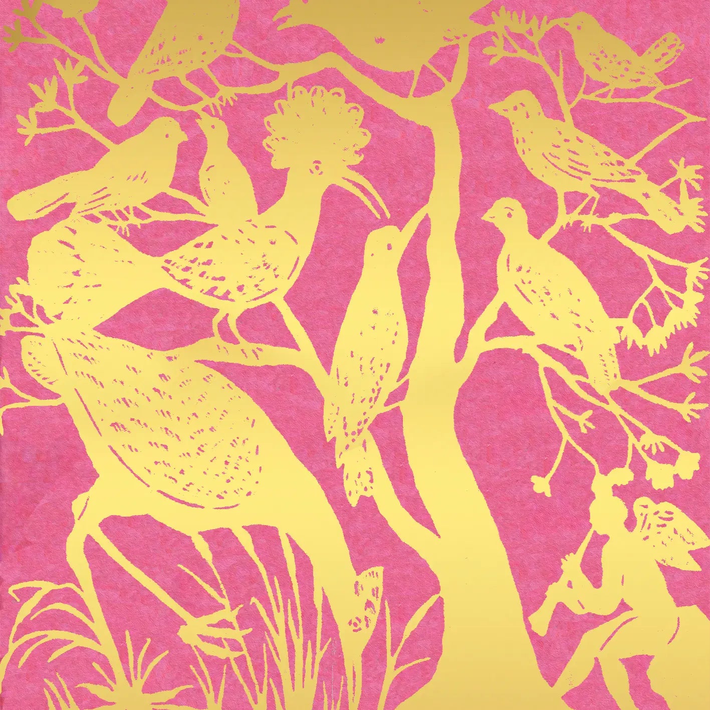 Pink Paradise Gold Foil Whimsical Greeting Card- Blank - Moon Room Shop and Wellness