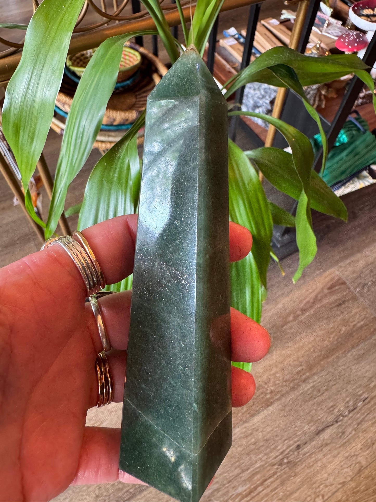 Green Aventurine Tower Obelisk 160 g Brazil - Moon Room Shop and Wellness