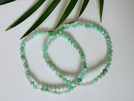 Chrysoprase Faceted Stretch Bracelet 4mm - Moon Room Shop and Wellness