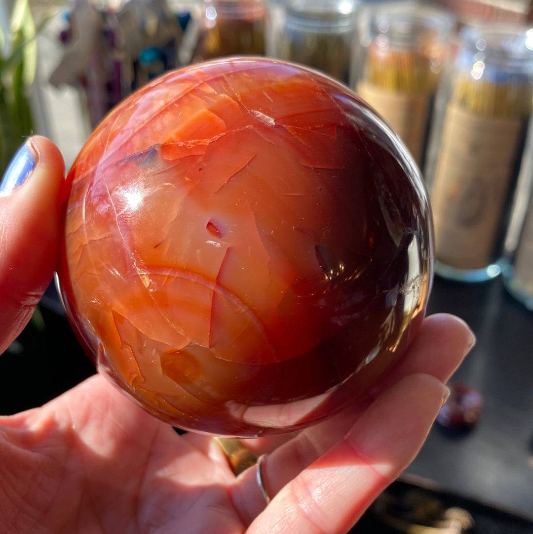 Carnelian Sphere 1.43 lbs - Moon Room Shop and Wellness