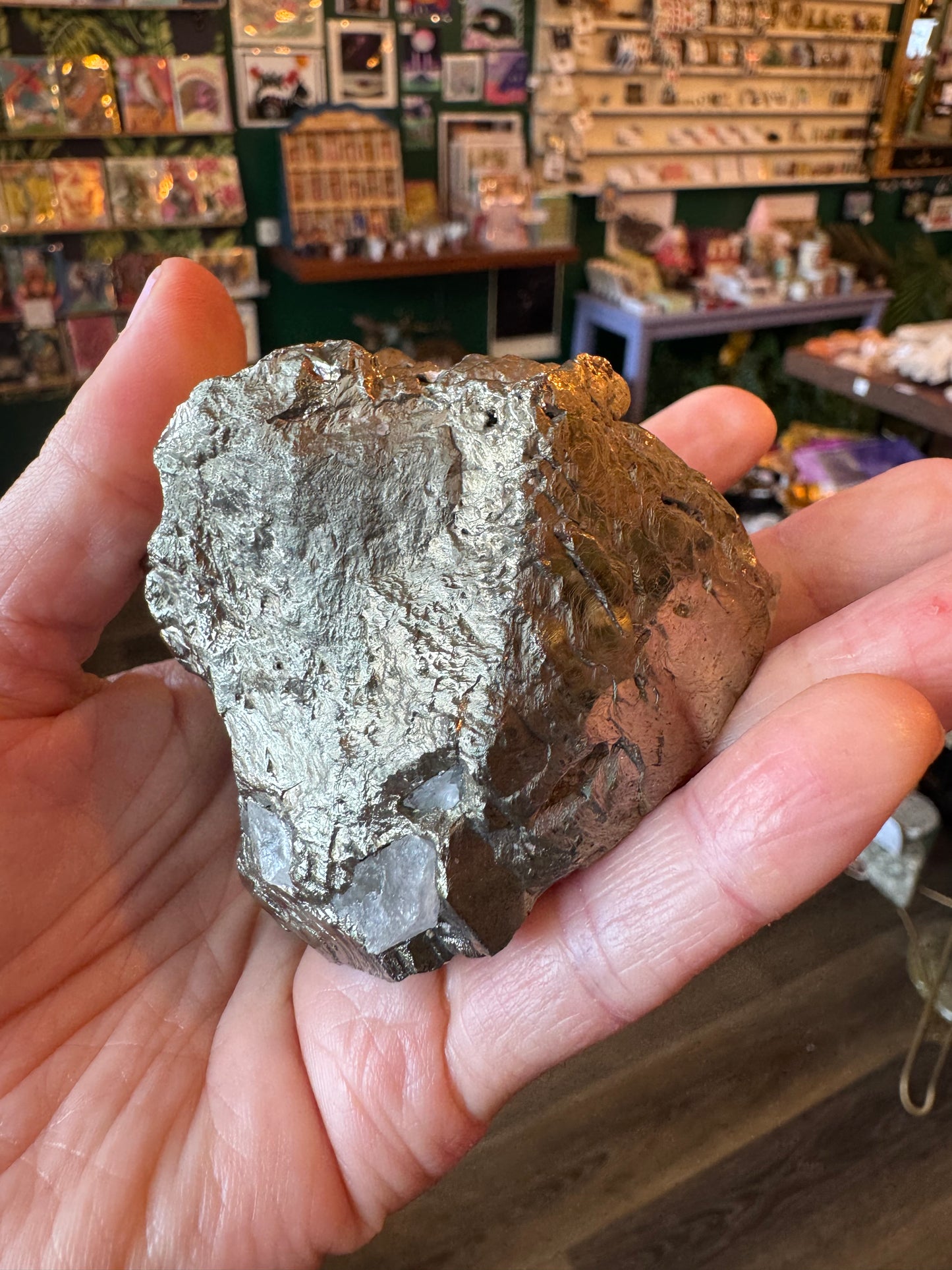 Pyrite Cube - mirror- 452 g - Peruvian Beauty! - Moon Room Shop and Wellness