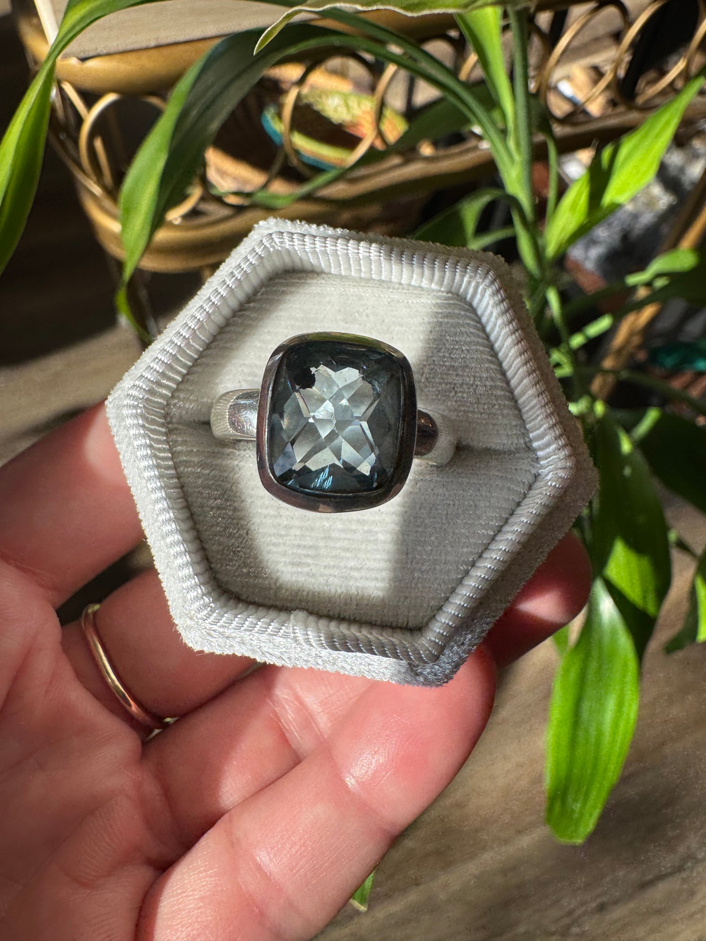 Blue Topaz Sterling Silver Ring Size 9.75 - Moon Room Shop and Wellness