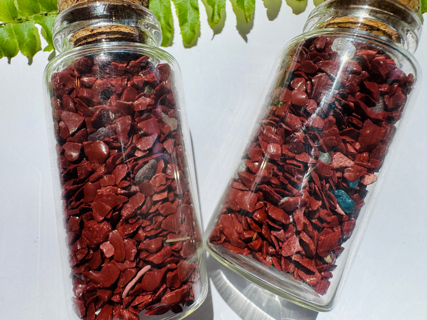 Red Jasper Gem Chip 25 ml Glass Jar - Moon Room Shop and Wellness