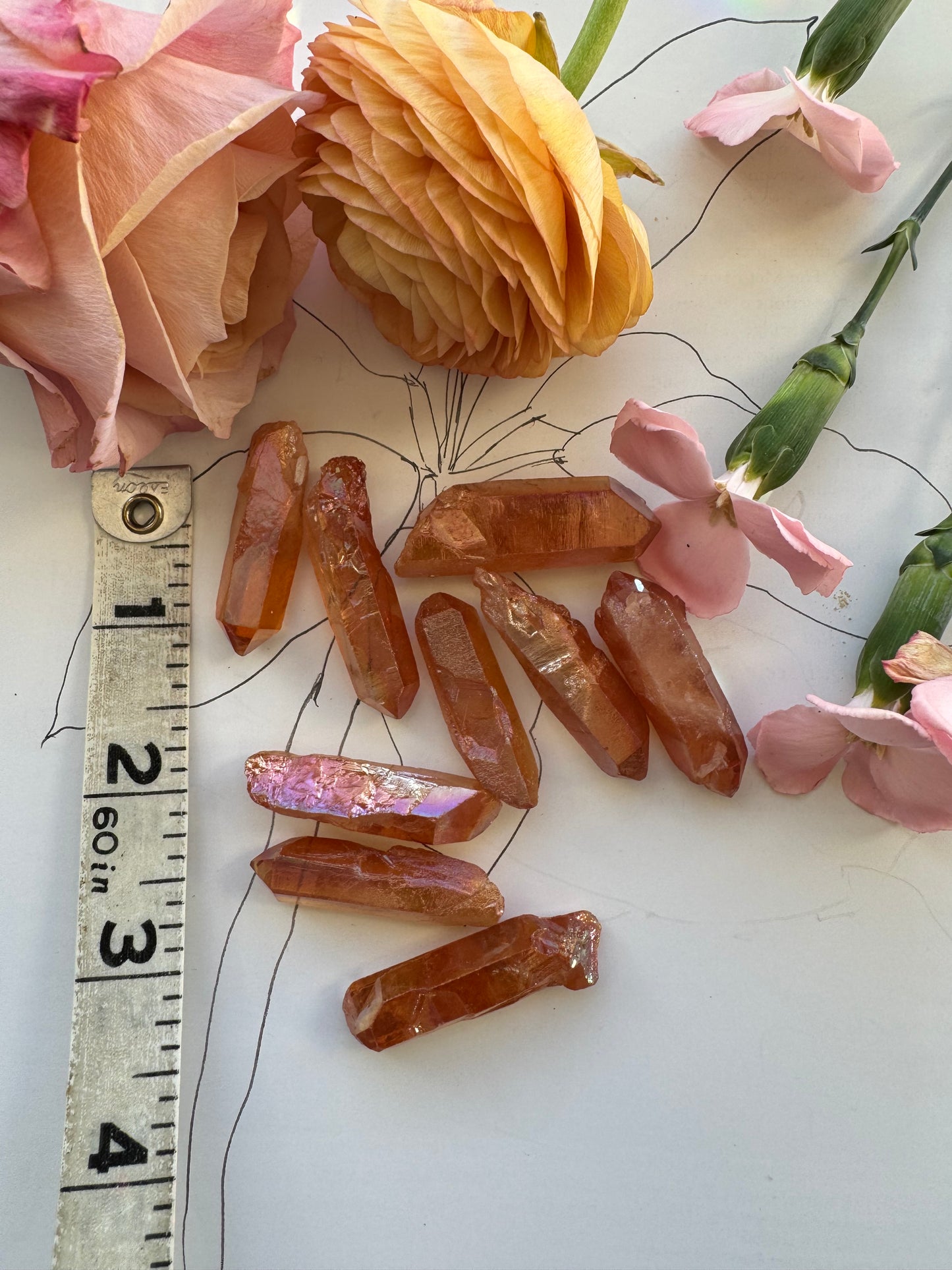 Aura Tangerine Quartz Points - Joy + Inner Child - Moon Room Shop and Wellness