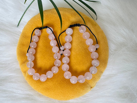 Rose Quartz Adjustable Bracelet 10 mm - Moon Room Shop and Wellness