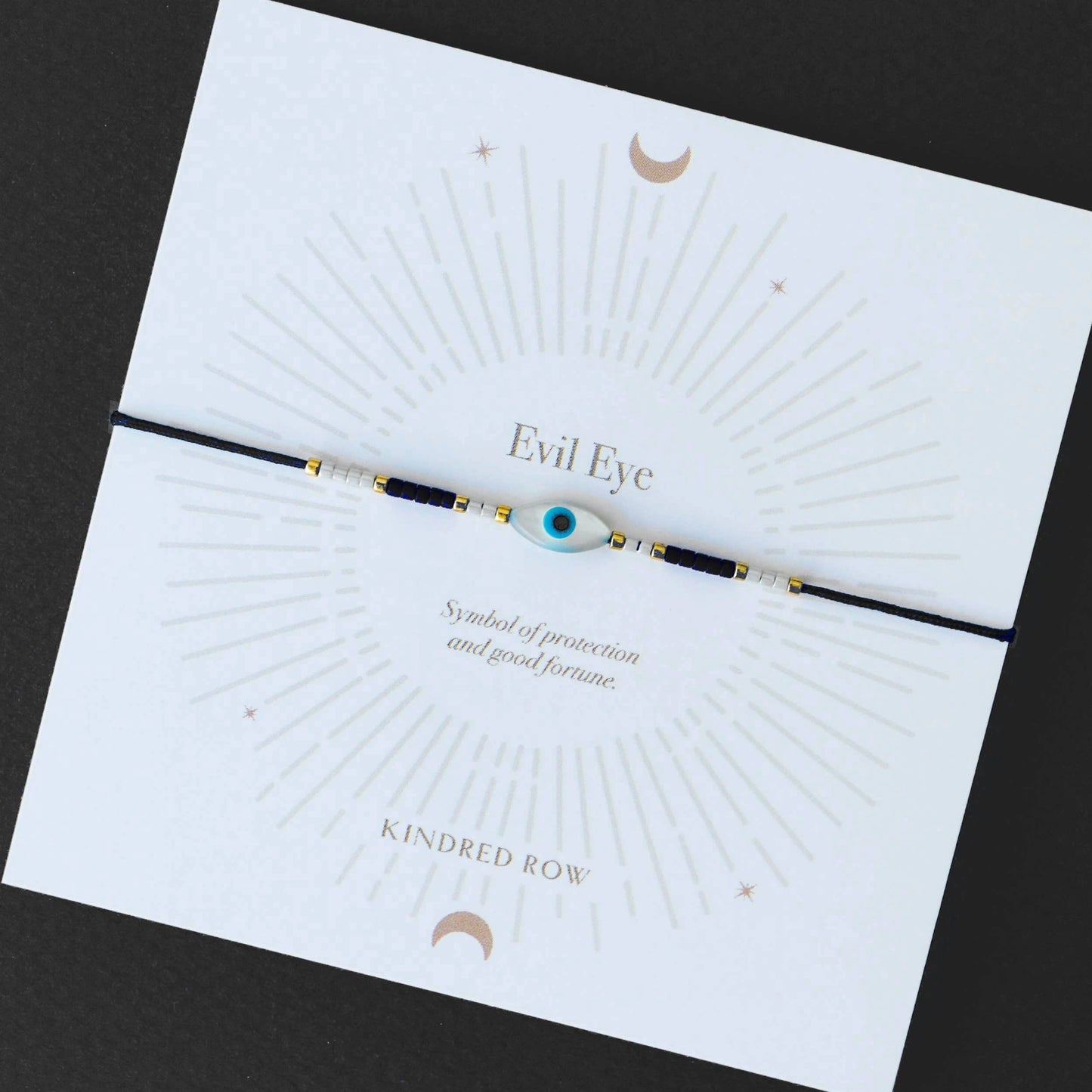 Evil Eye Cord Bracelet, Black - Moon Room Shop and Wellness