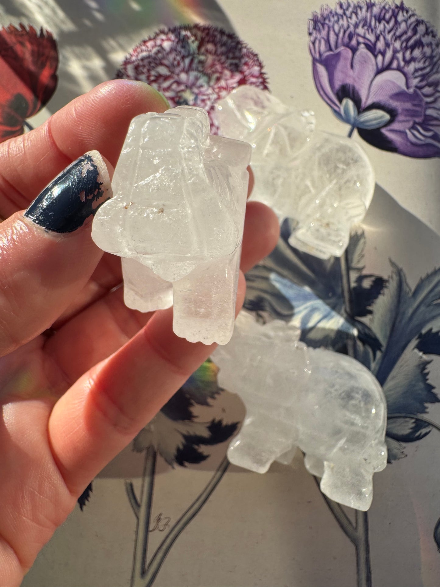 Clear Quartz Elephant 1.75"x1.25" - Moon Room Shop and Wellness