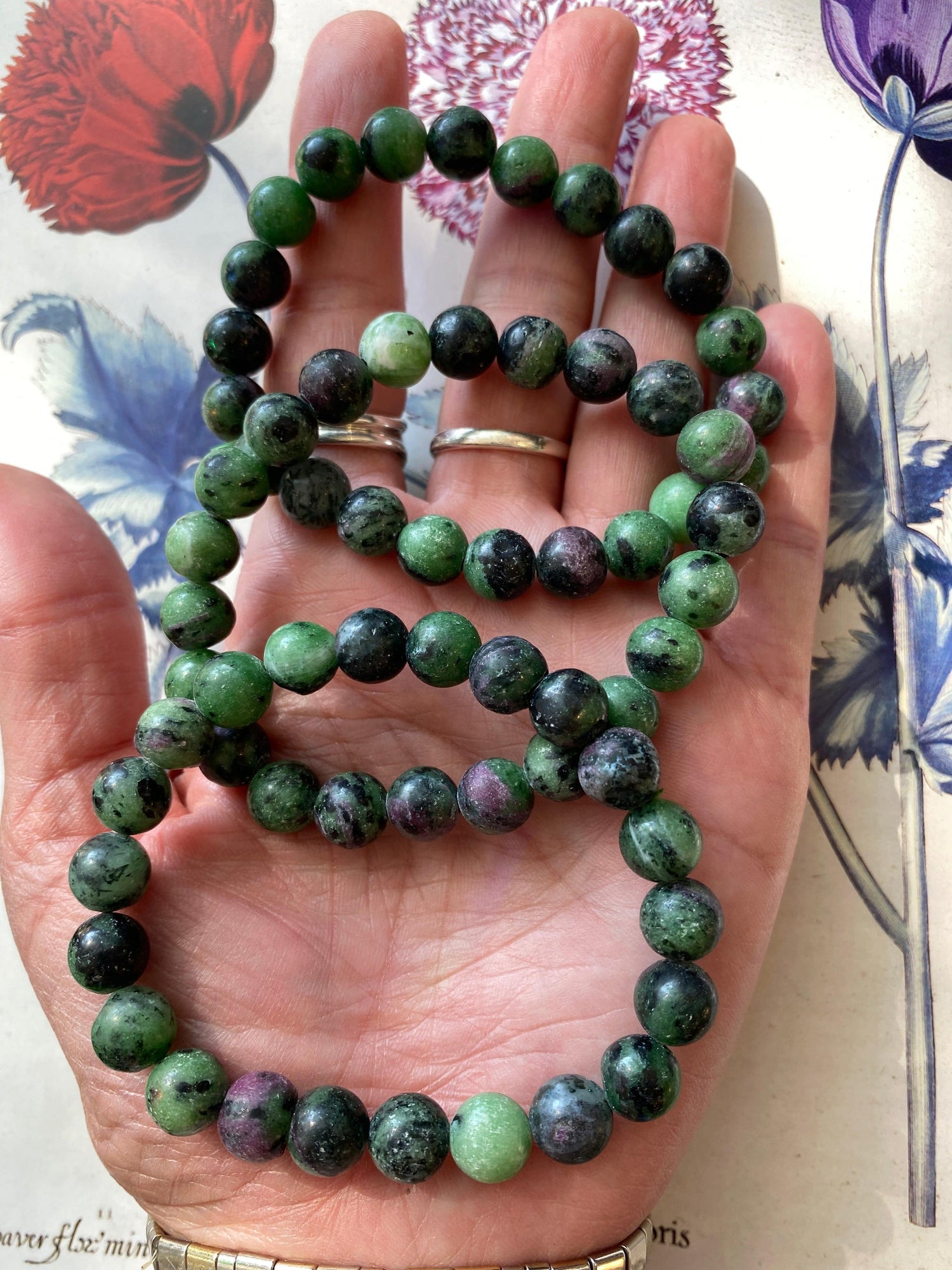Ruby Zoisite Stretch Bracelet - Moon Room Shop and Wellness