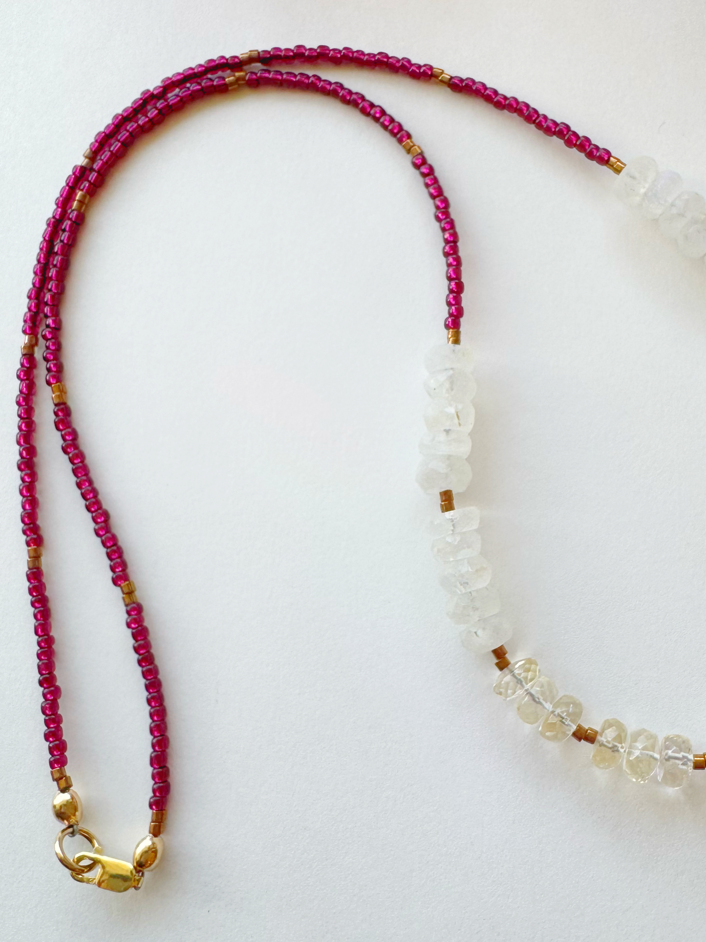 Labradorite + Citrine + Moonstone + Seed Bead One of a kind Gold Fill 19” Handmade Necklace - Moon Room Shop and Wellness