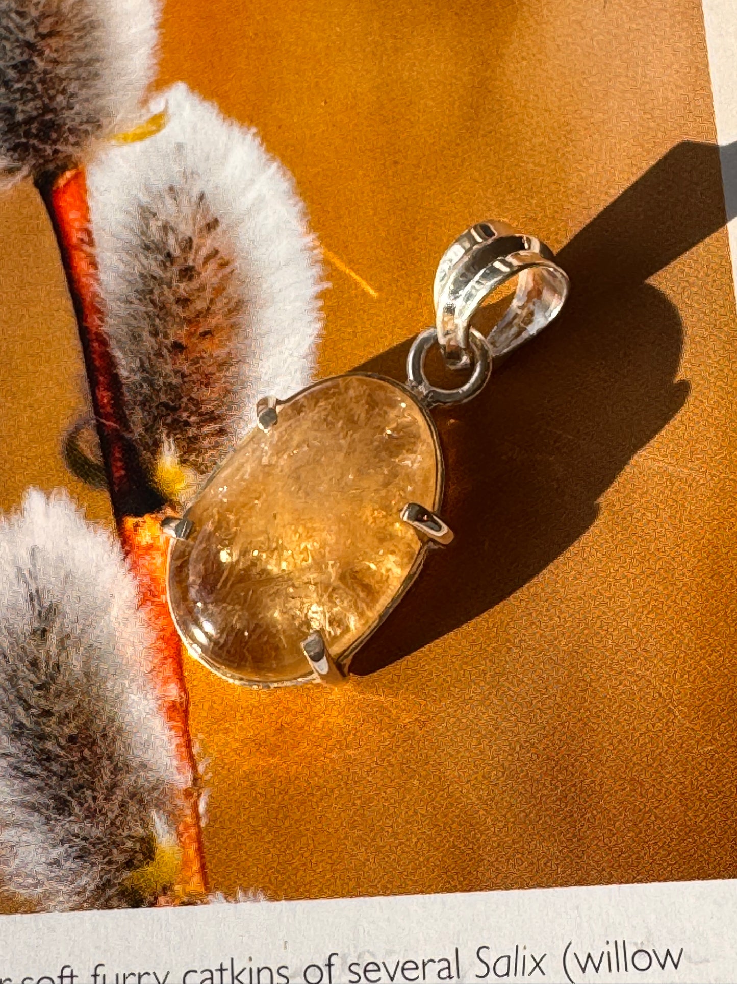 Citrine Sterling Silver Pendant & Chain - Moon Room Shop and Wellness