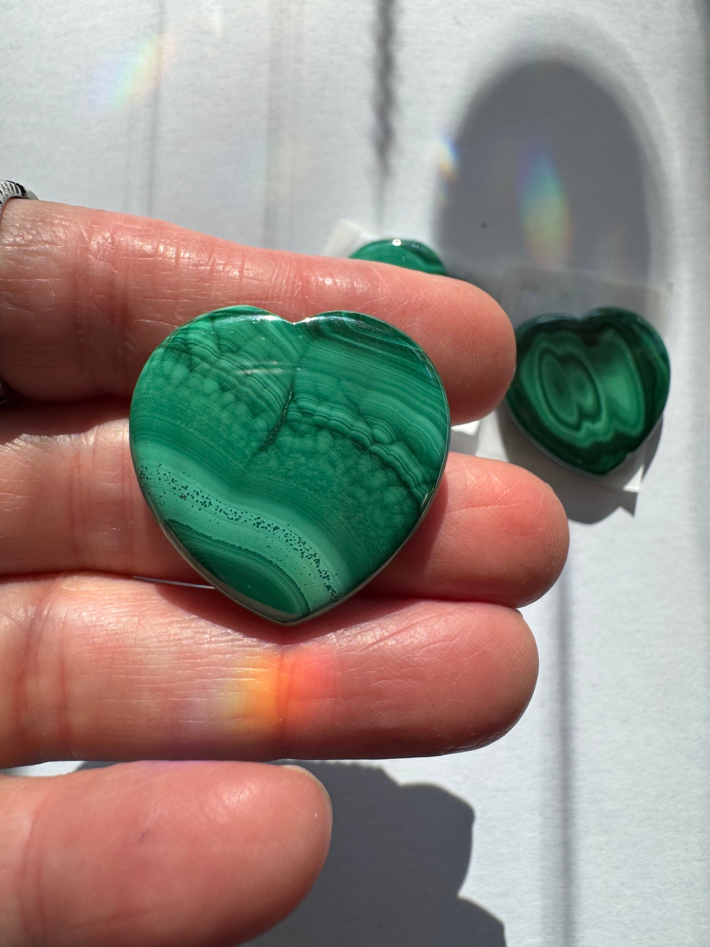 Malachite Mini Heart 1 " - Moon Room Shop and Wellness