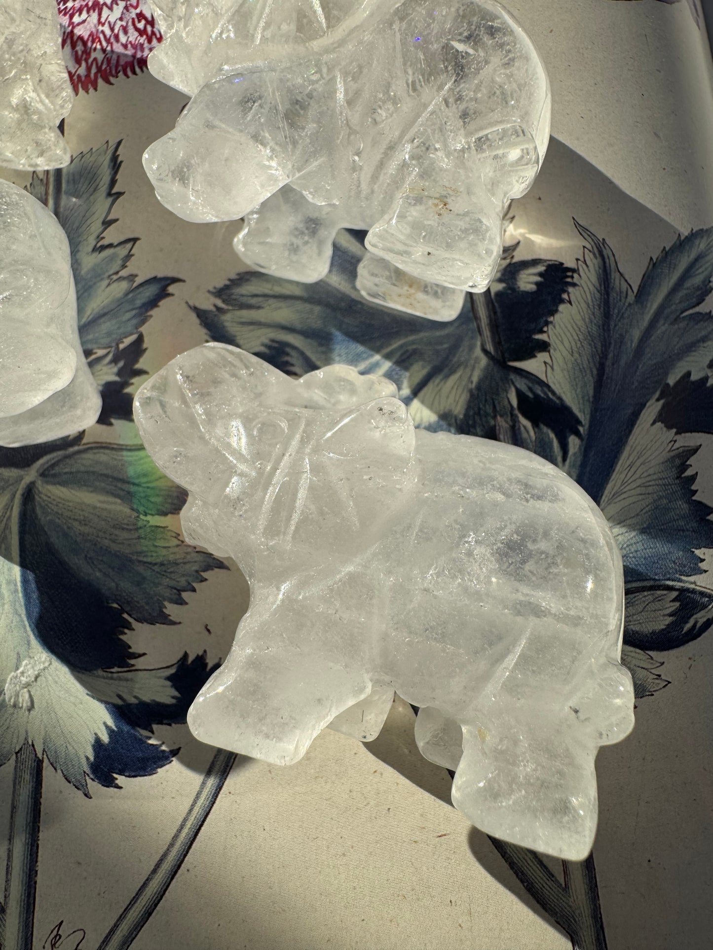 Clear Quartz Elephant 1.75"x1.25" - Moon Room Shop and Wellness