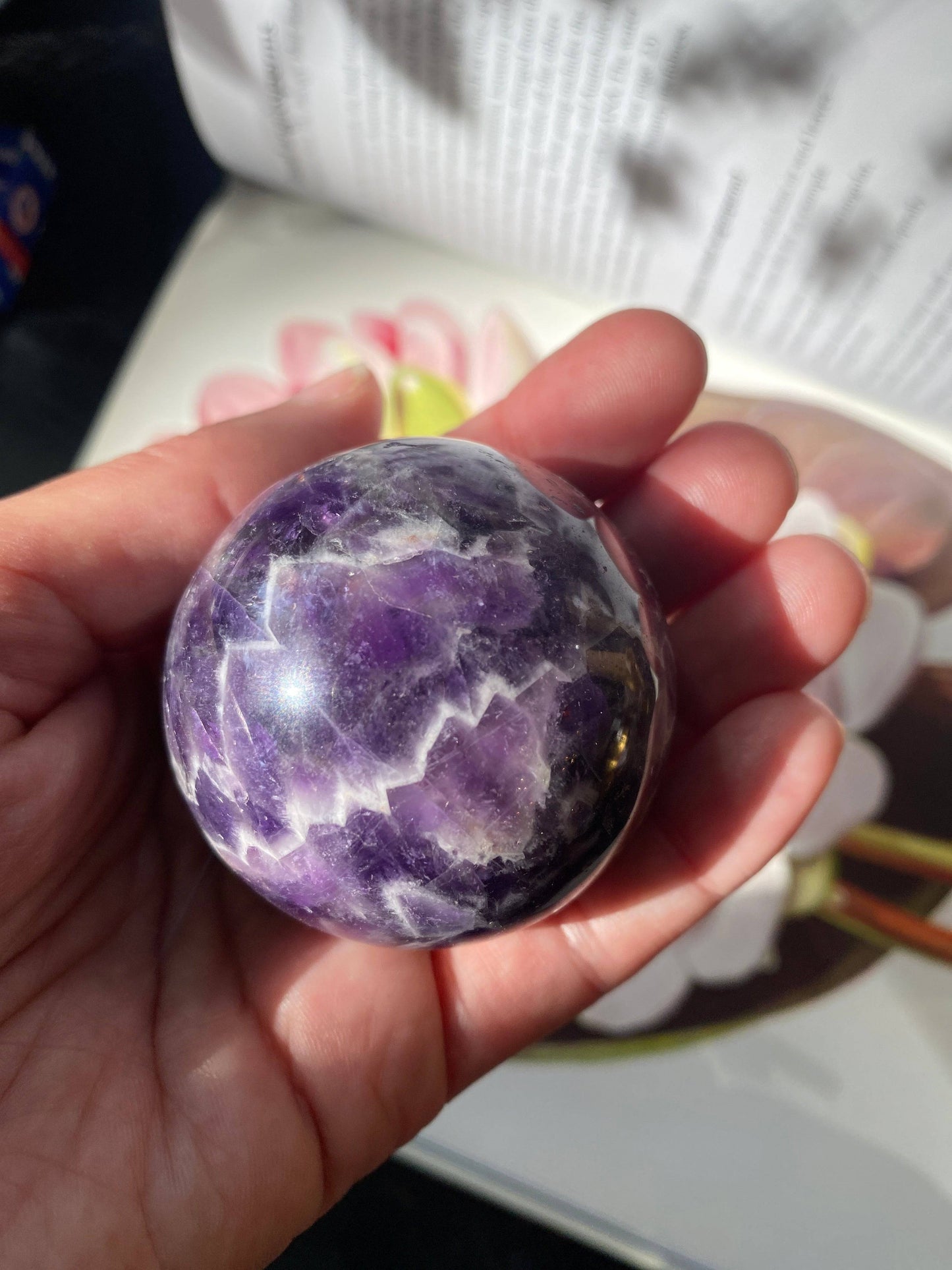 Chevron Amethyst Sphere 174 g - Moon Room Shop and Wellness