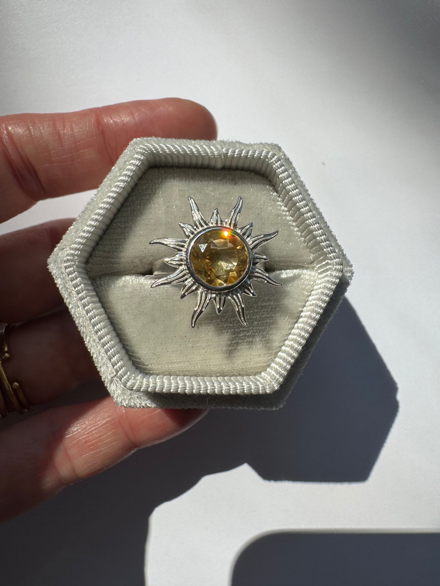 Citrine Sunshine Sterling Silver Ring Size 7
