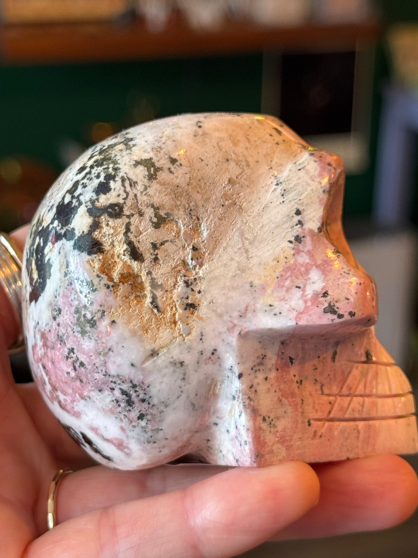 Rhodonite Skull -426 g- Peru - Moon Room Shop and Wellness