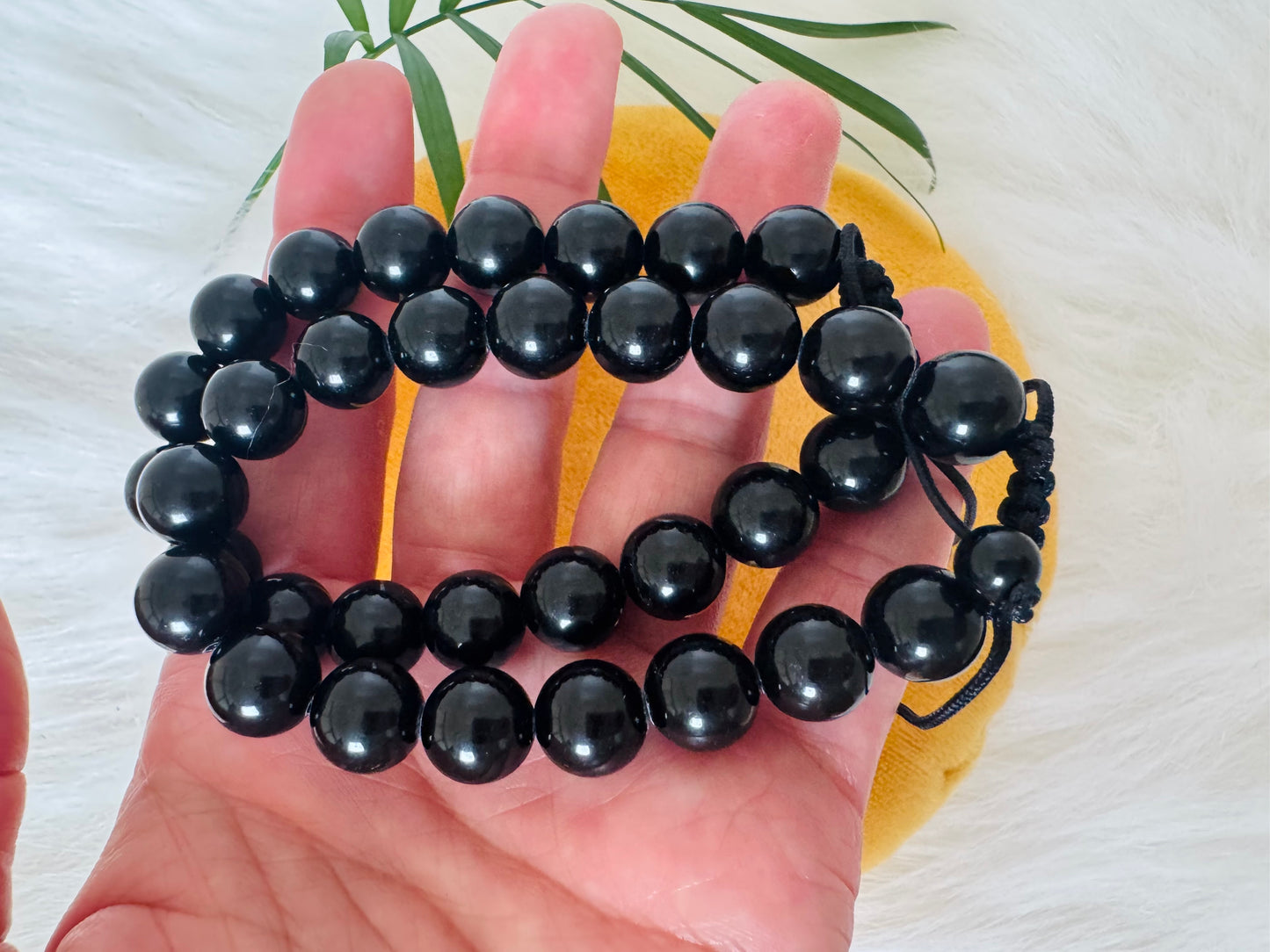 Black Tourmaline Grade A ++Adjustable Bracelet 10 mm - Moon Room Shop and Wellness