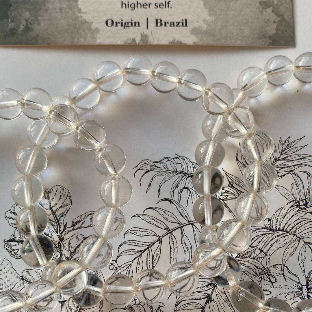 Clear Quartz Stretch Bracelet 8 mm - Moon Room Shop and Wellness