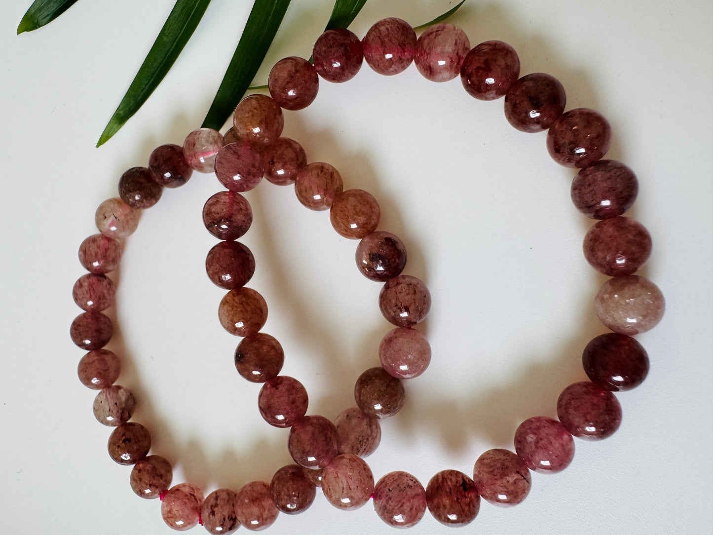 Strawberry Quartz Stretch Bracelet 8mm - Moon Room Shop and Wellness