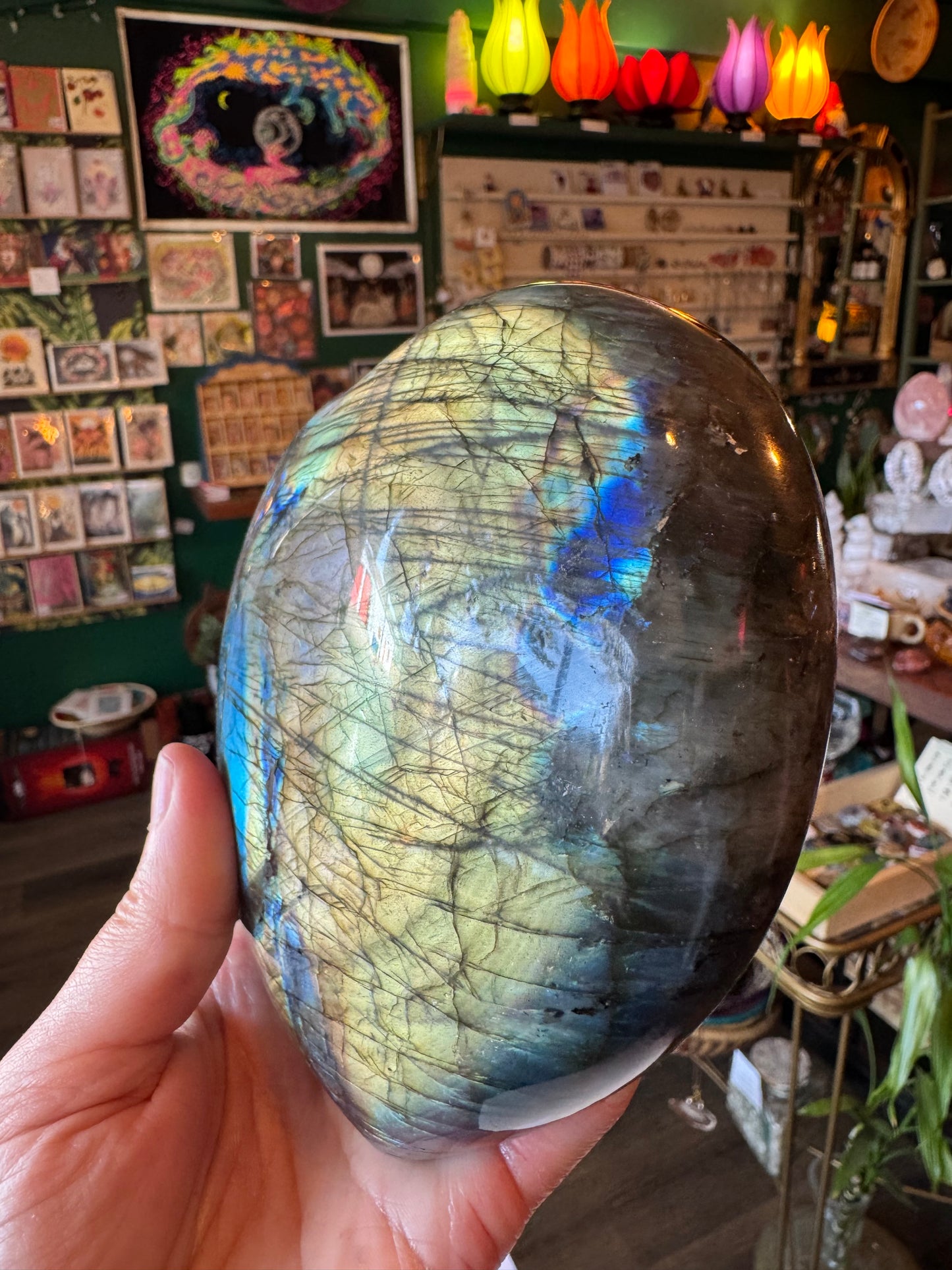Labradorite Flashy Heart 3.25 lb Madagascar Beauty!