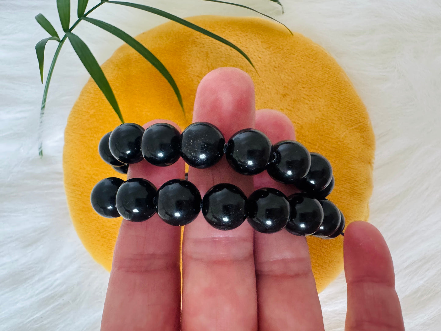 Black Tourmaline Grade A ++Adjustable Bracelet 10 mm - Moon Room Shop and Wellness