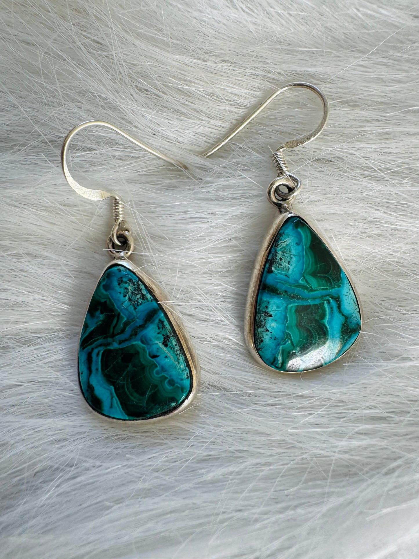 Malachite and Chrysocolla Sterling Silver Dangle Earring - Moon Room Shop and Wellness