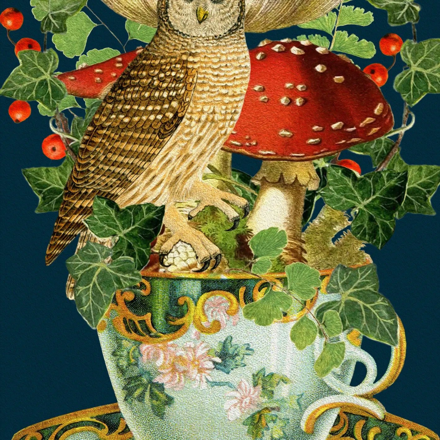Teacup Garden Greeting Card- Blank - Moon Room Shop and Wellness