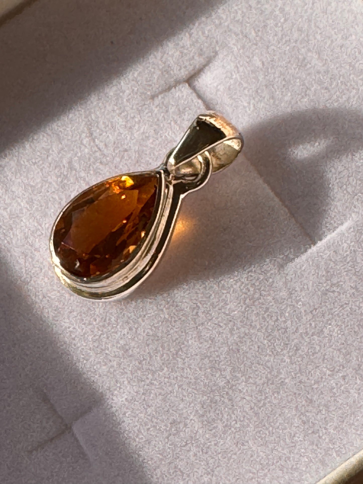 Citrine Faceted Sterling Silver Pendant & Chain - Moon Room Shop and Wellness