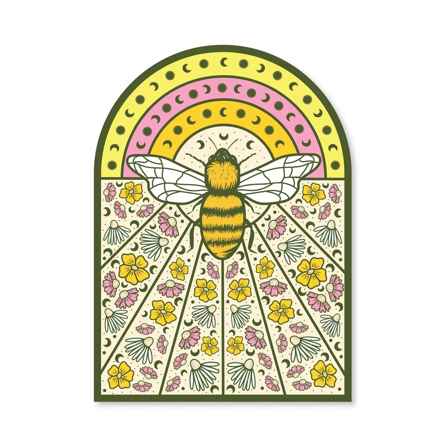 Bee Burst Vinyl Sticker by Graphic Heart - Moon Room Shop and Wellness