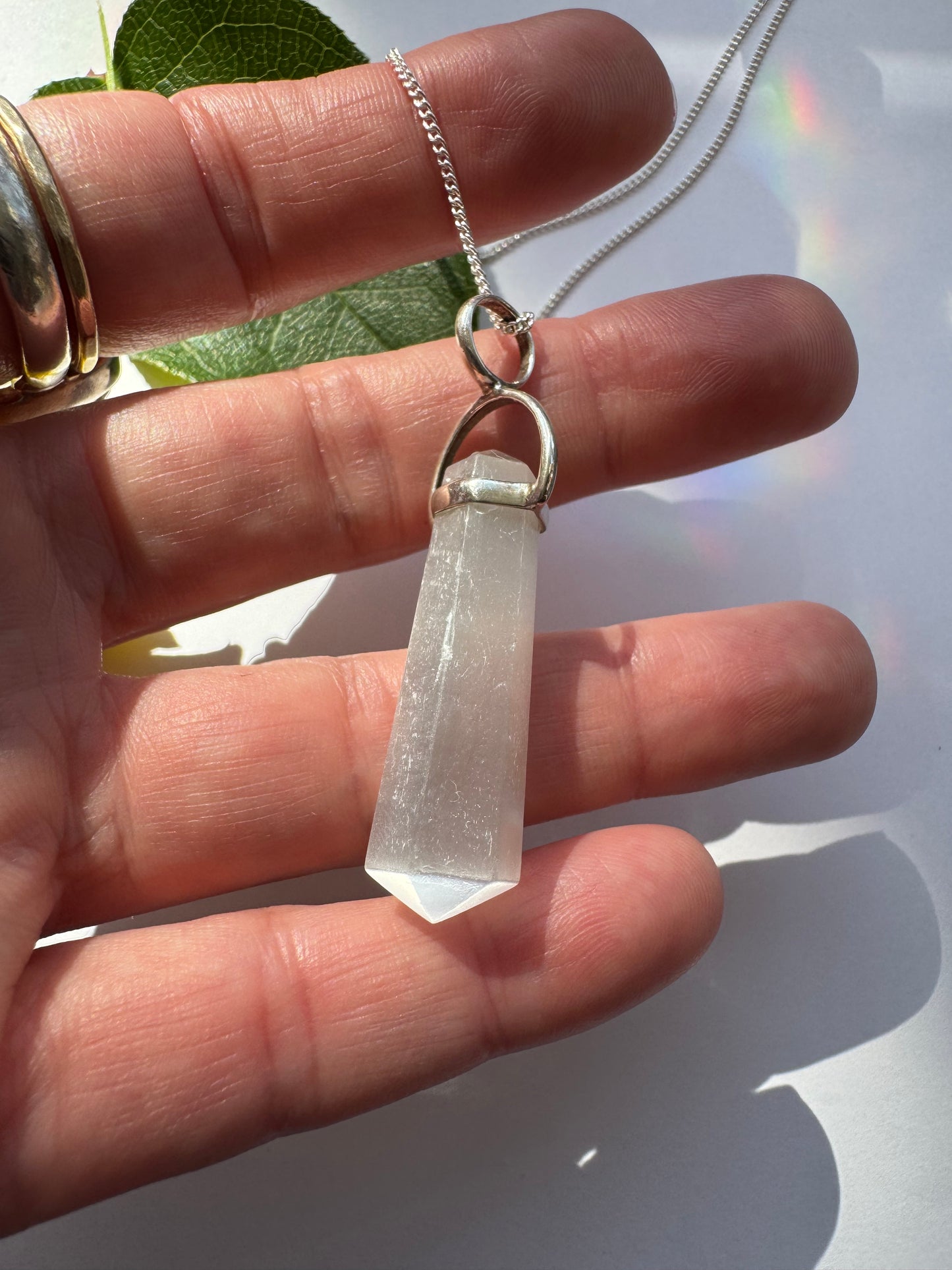 Selenite Sterling Silver Necklace - Moon Room Shop and Wellness