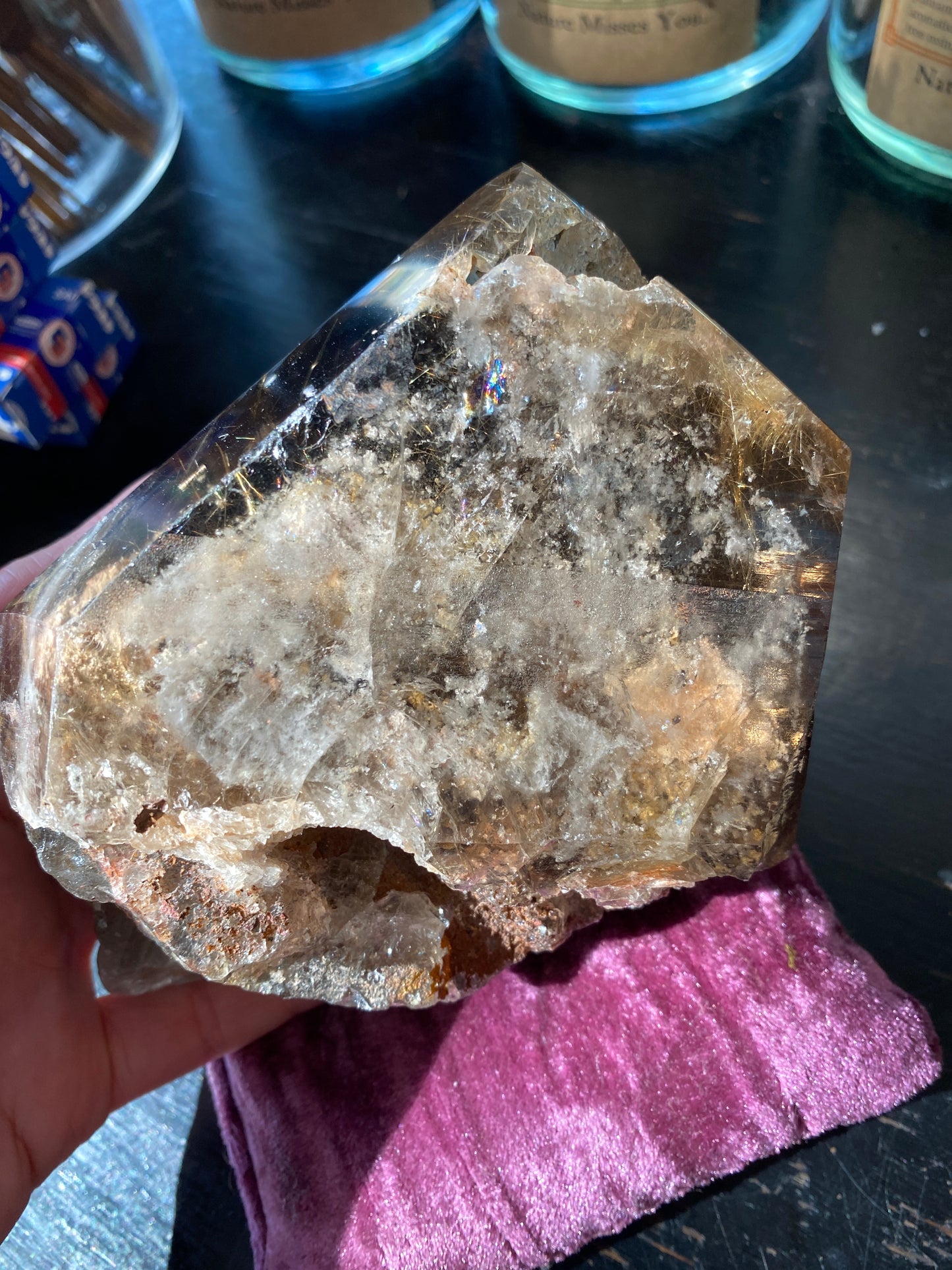 Smoky Quartz Rutilated Point 2.3 lb Brazil Spectacular Beauty - Moon Room Shop and Wellness