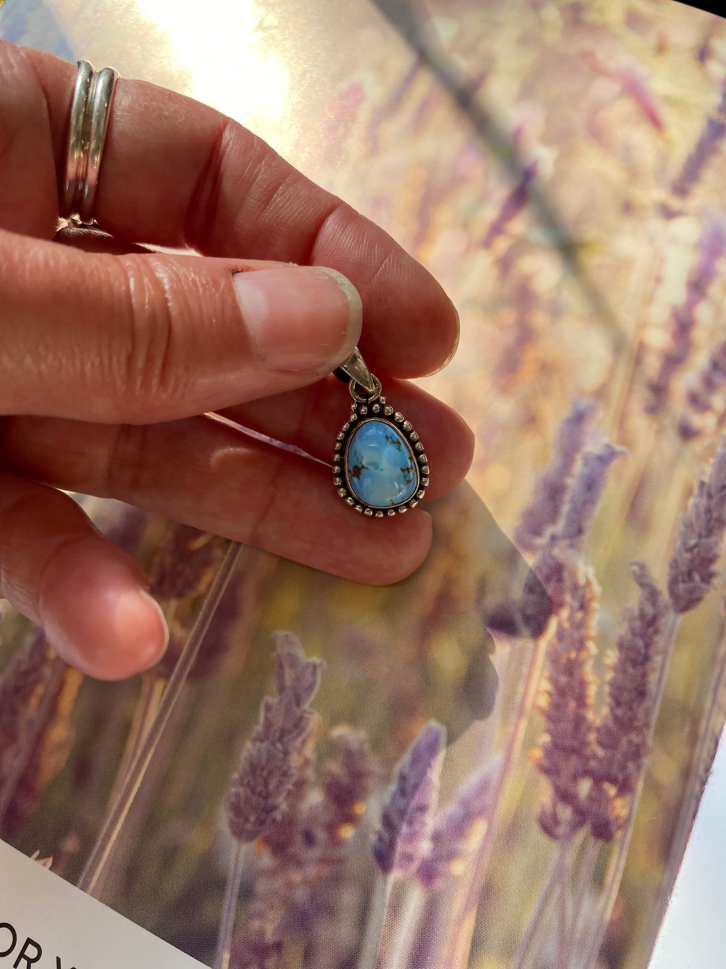 Golden Hill Turquoise Sterling Silver Pendant - Moon Room Shop and Wellness
