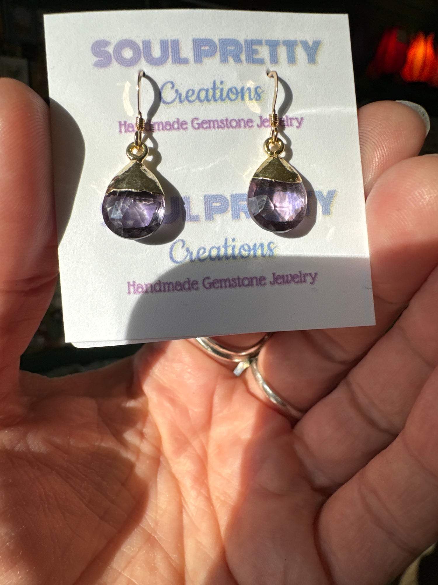 Amethyst Faceted Gold Fill Earrings - Moon Room Shop and Wellness