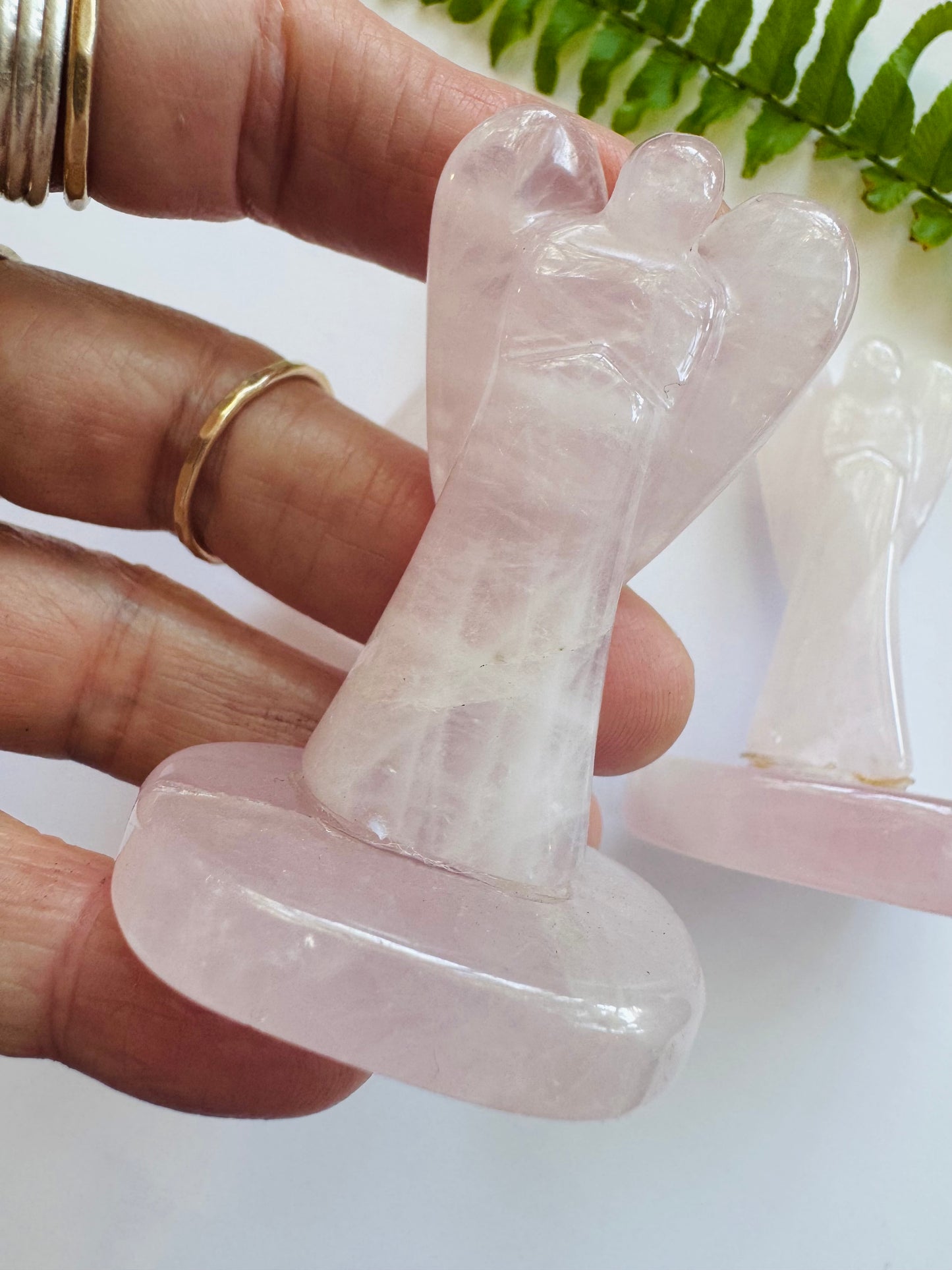 Rose Quartz Angel w Base - Brazil - 2-2.5 inch - Moon Room Shop and Wellness
