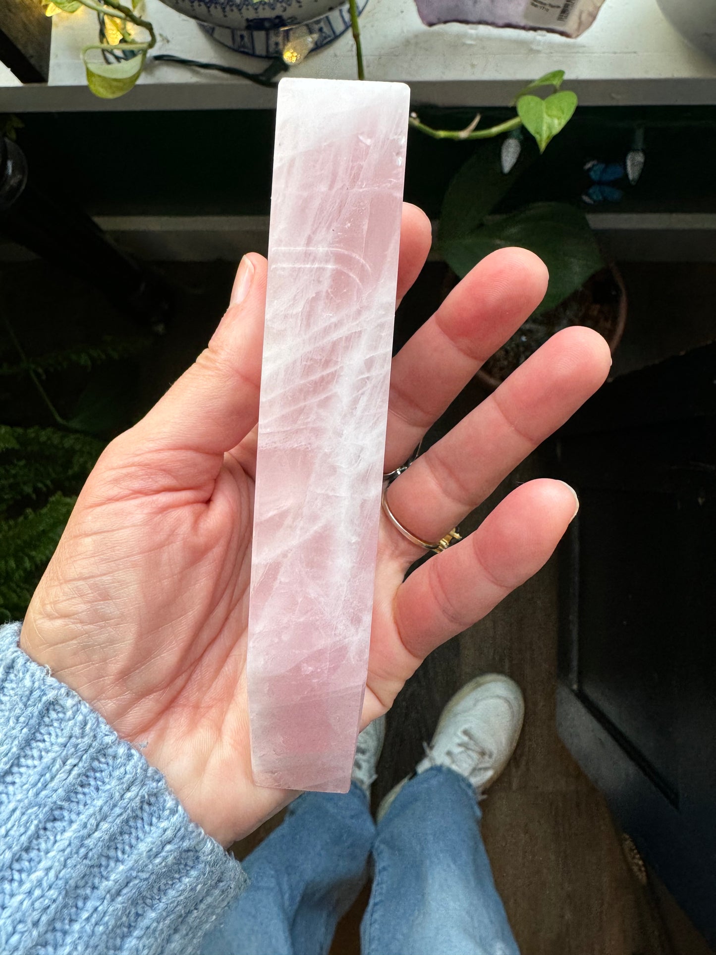 Rose Quartz Polished Slab/Tray/Plate 328 g - Moon Room Shop and Wellness