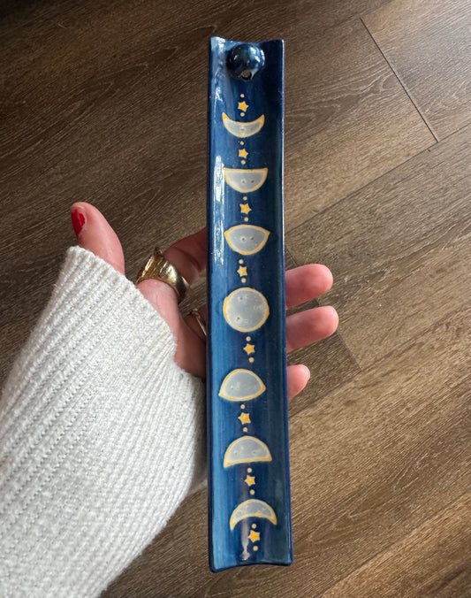 Moon Phases Ceramic Incense Burner - Moon Room Shop and Wellness