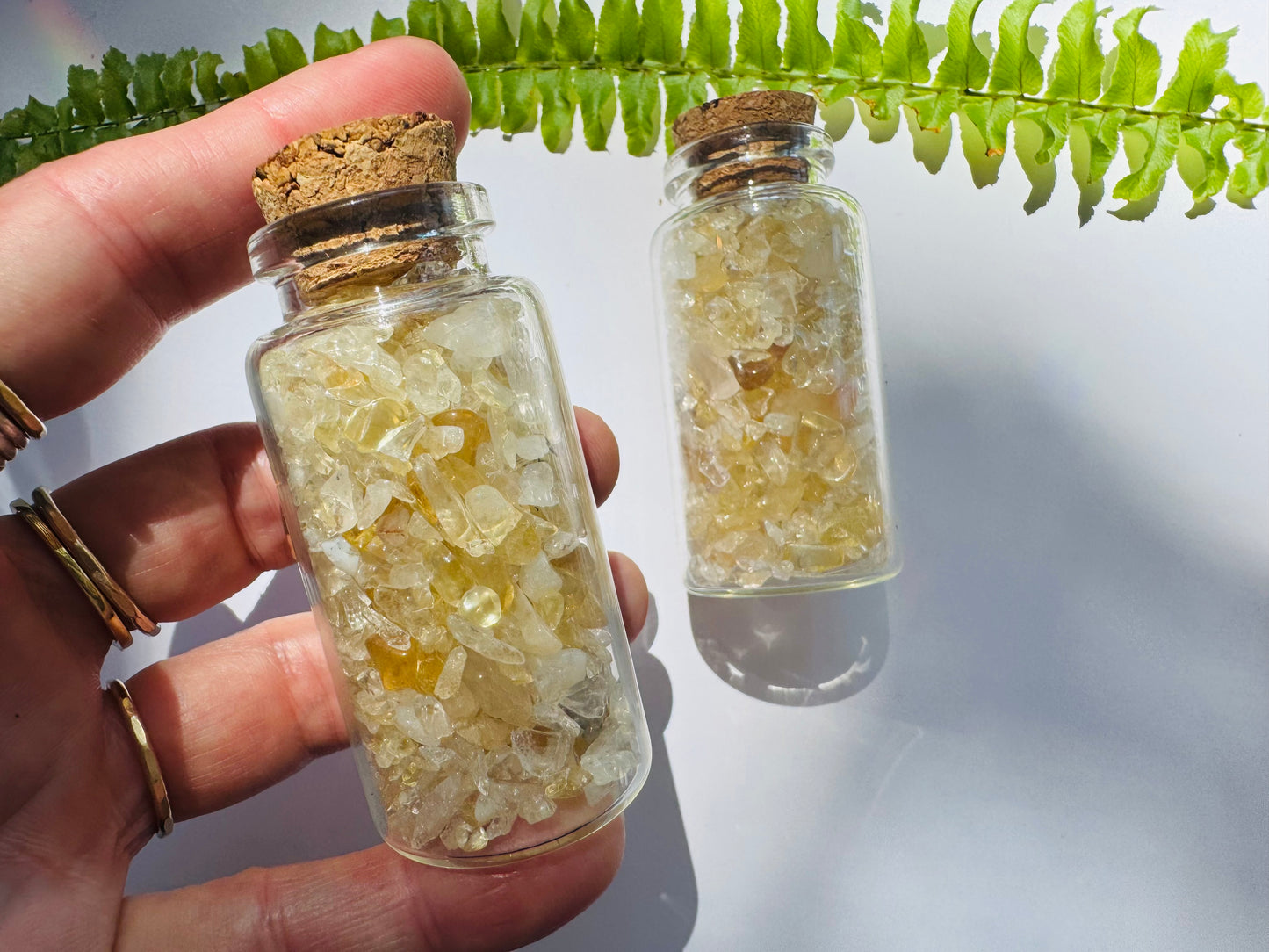 Citrine Gem Chip 25 ml Glass Jar - Moon Room Shop and Wellness