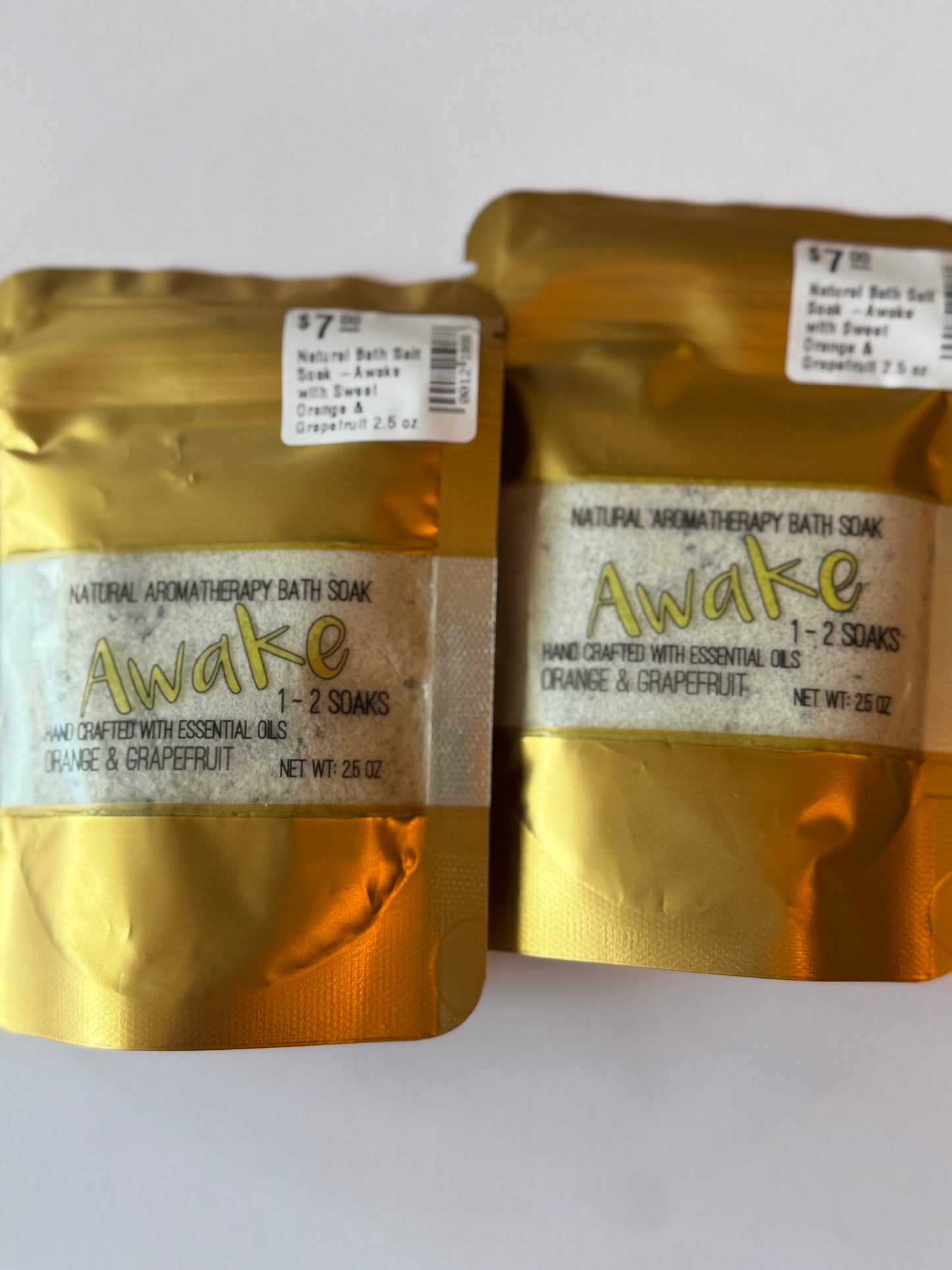 Natural Bath Salt Soak -Awake with Sweet Orange & Grapefruit 2.5 oz