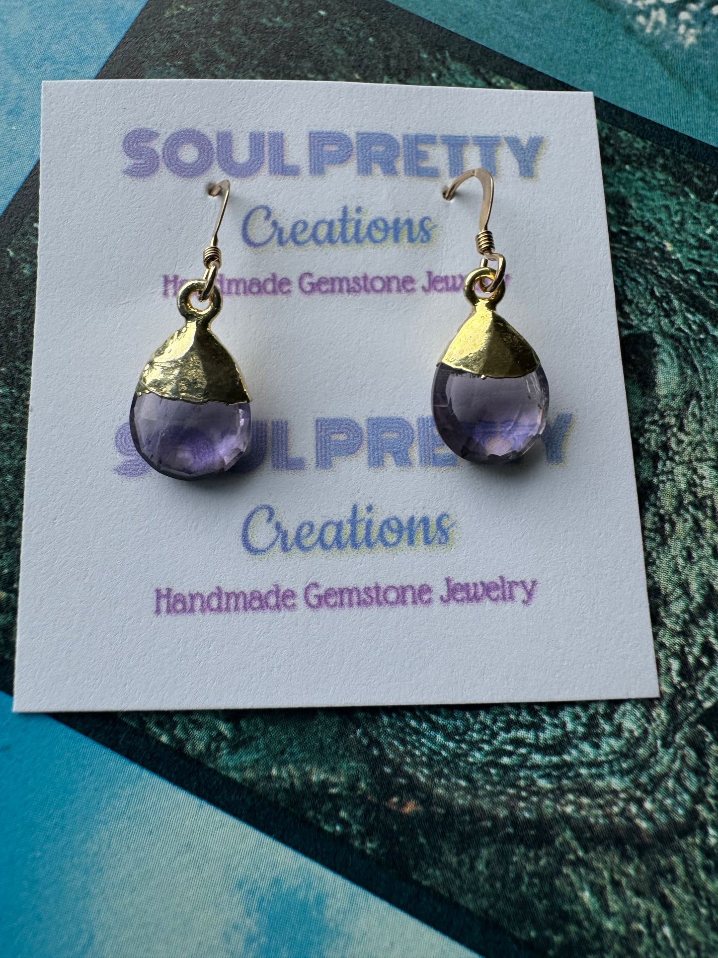 Amethyst Faceted Gold Fill Earrings - Moon Room Shop and Wellness