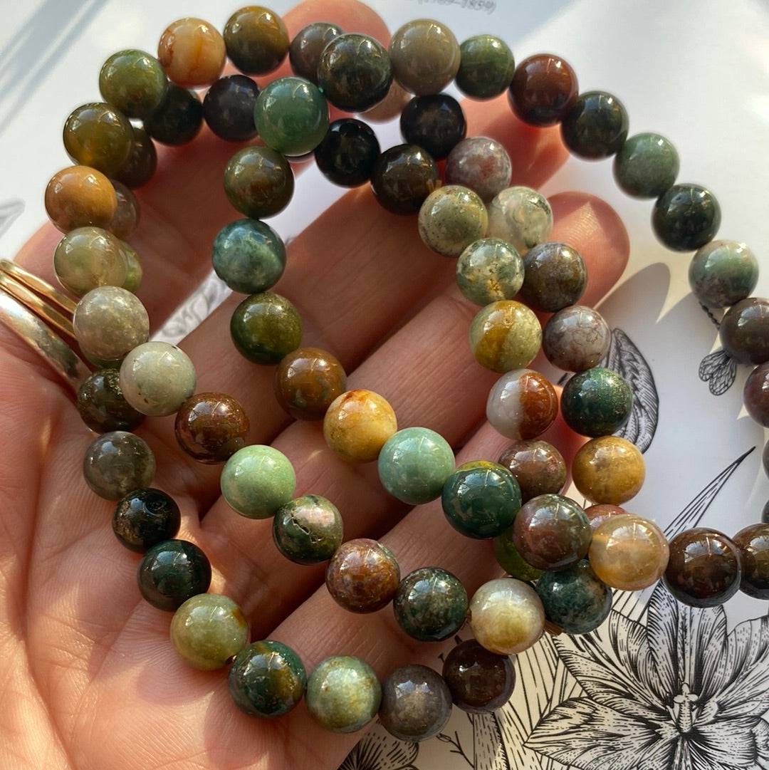 Indian Moss Agate Stretch Bracelet - Moon Room Shop and Wellness