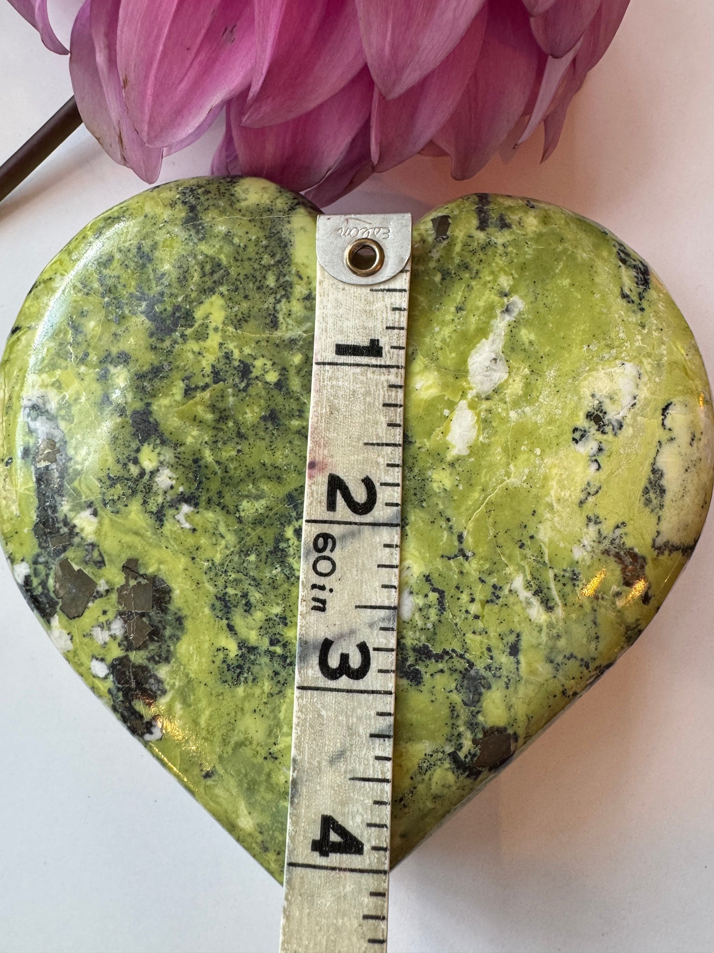Serpentine with Pyrite Heart 2.69 lb- Mexico- Beauty! - Moon Room Shop and Wellness