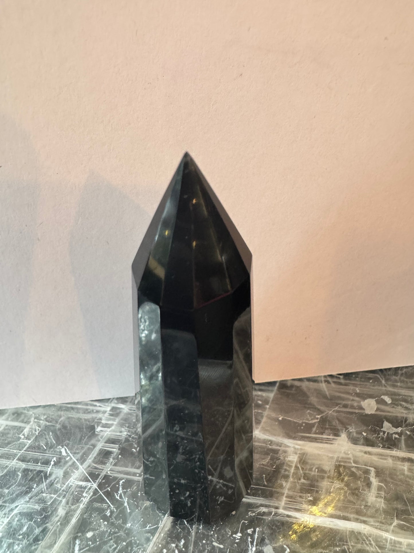 Black Obsidian Faceted Tower 121 g - Moon Room Shop and Wellness
