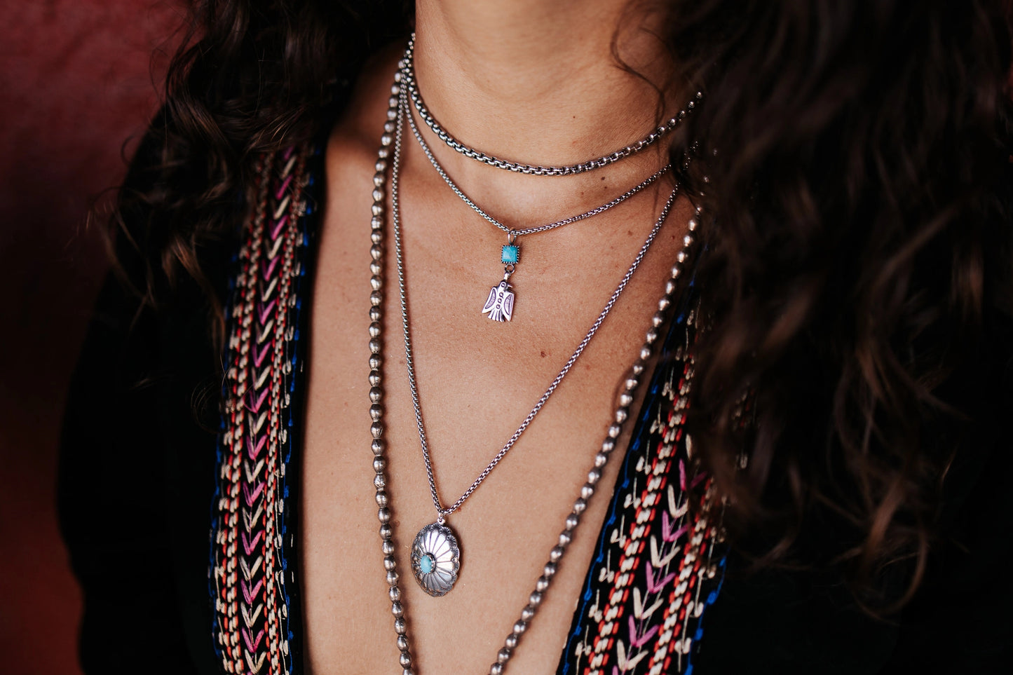 Thunderbird Charm Necklace - Sterling Silver - Moon Room Shop and Wellness
