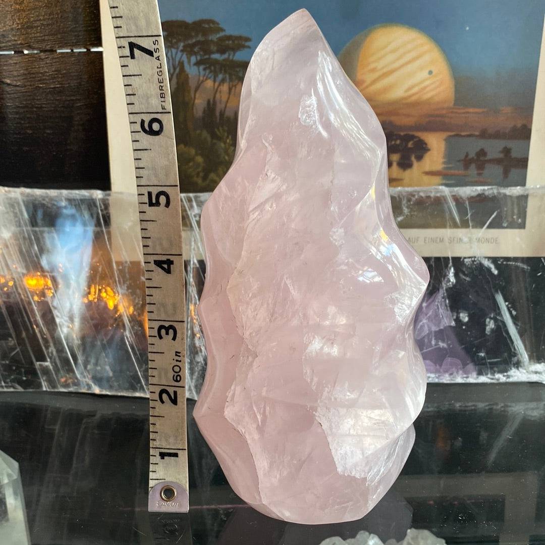 Rose Quartz Flame 3.7 lbs - Moon Room Shop and Wellness