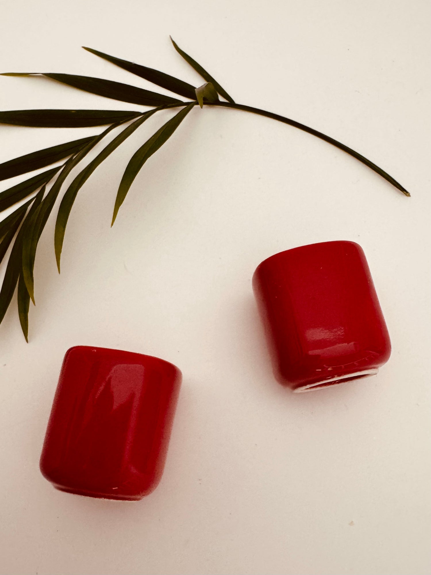 Ceramic Chime Candle Holder- Red - Moon Room Shop and Wellness