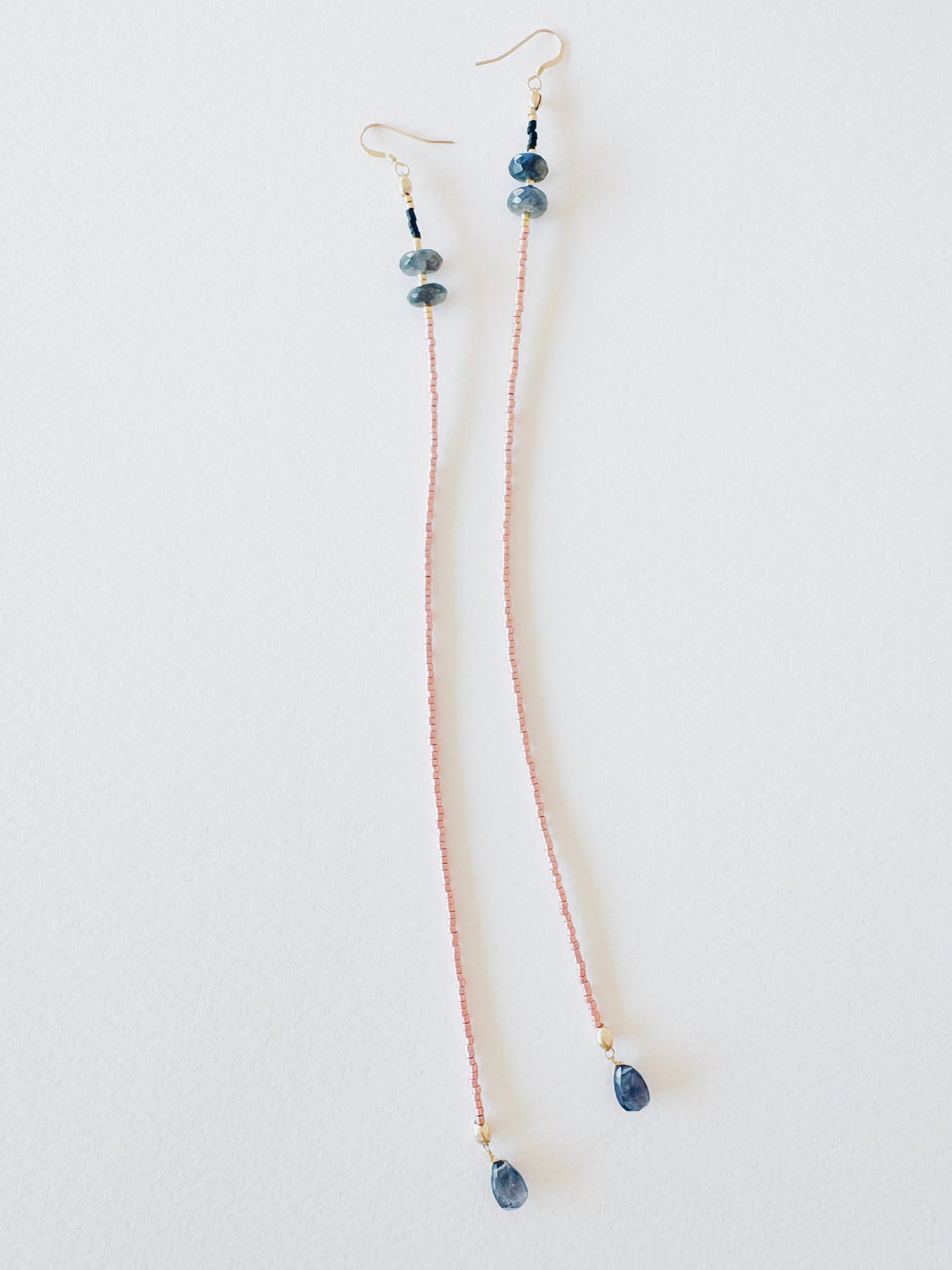 Iolite + Labradorite Free Flow Long Earrings - Moon Room Shop and Wellness