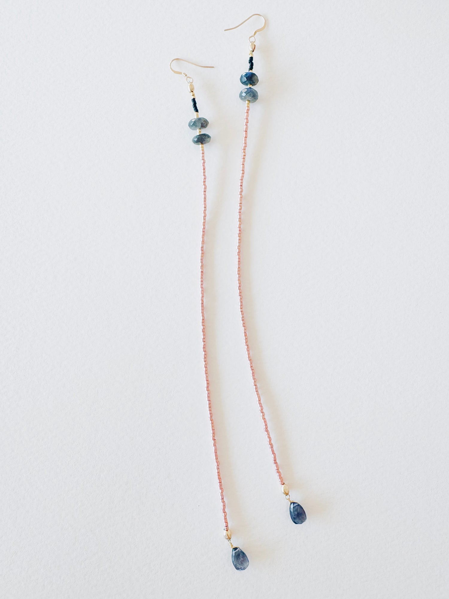 Iolite + Labradorite Free Flow Long Earrings - Moon Room Shop and Wellness