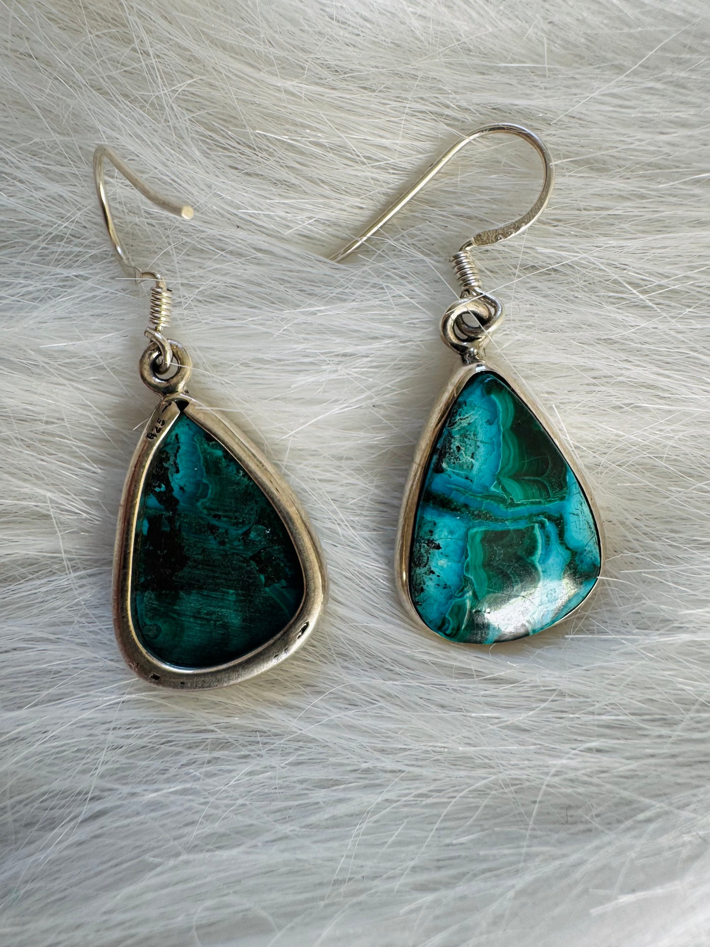 Malachite and Chrysocolla Sterling Silver Dangle Earring - Moon Room Shop and Wellness
