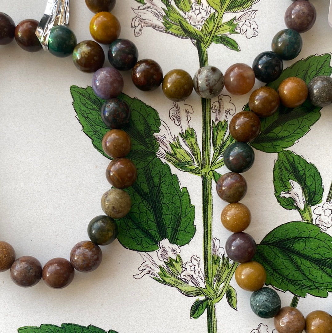 Ocean Jasper 8mm Stretch Bracelet - Moon Room Shop and Wellness